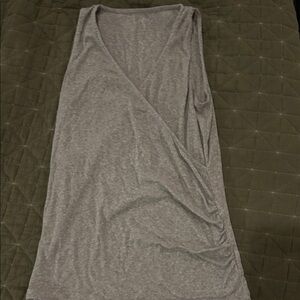 Gray Sleeveless Wrap Top Maternity Nursing Tank